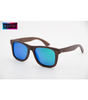 BISHROM Mercury Blue Pure Wood Sunglasses
